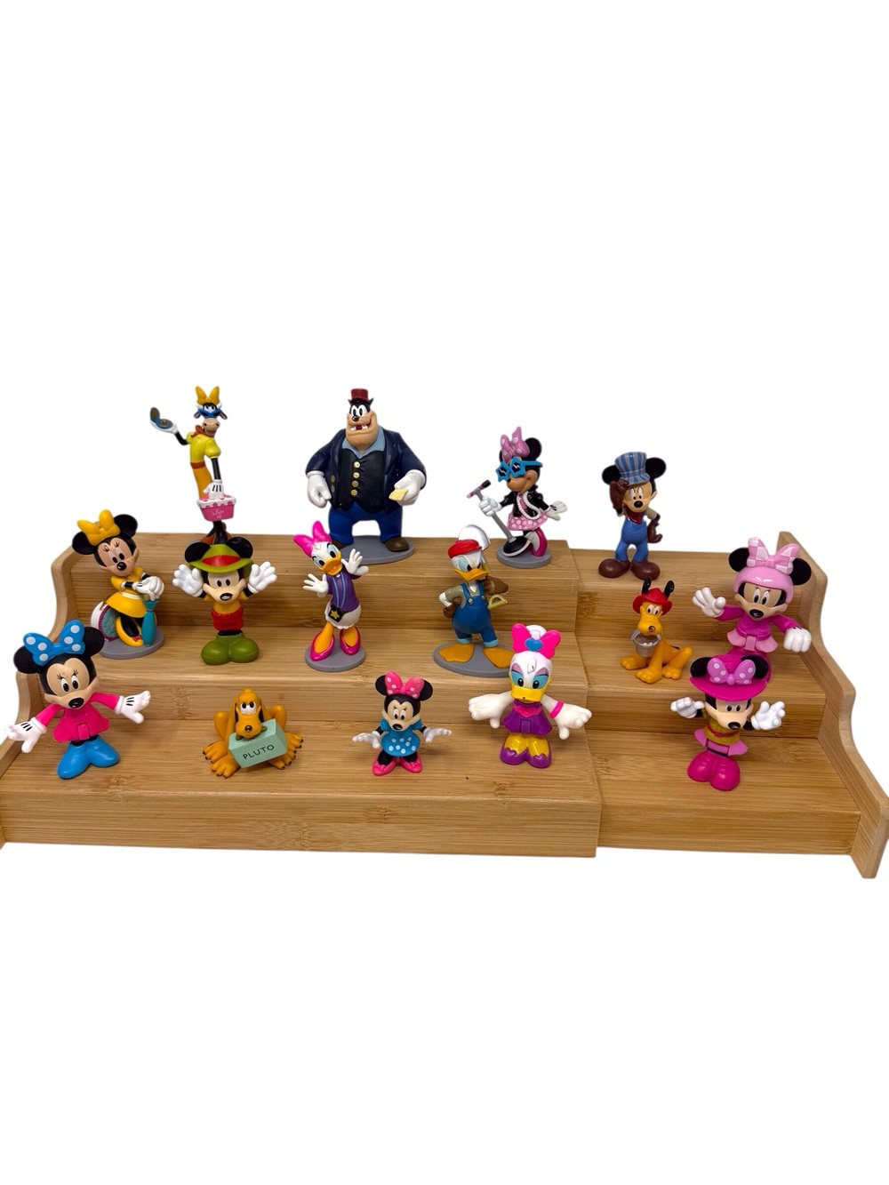 Disney Mini Character Figurine Collection Lot 0f 15 figures Mickey Minnie Pluto
